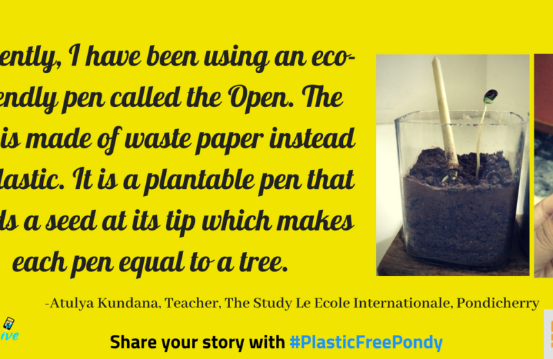 #PlasticFreePondy: With this pen, you cut plastic waste and grow a tree