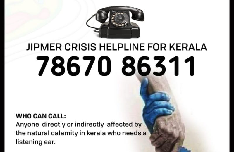 Depressed after the Kerala flood? Call JIPMER Crisis Helpline