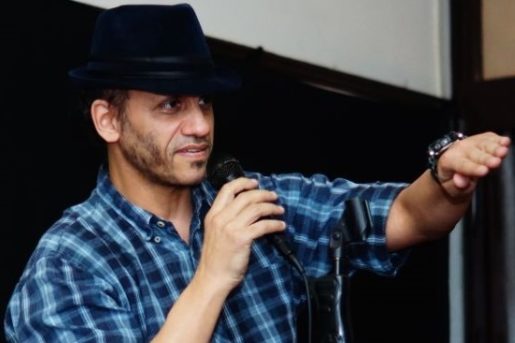 founder of startup comedy network Raouf ganjee in pondicherry with pondicherry komedians