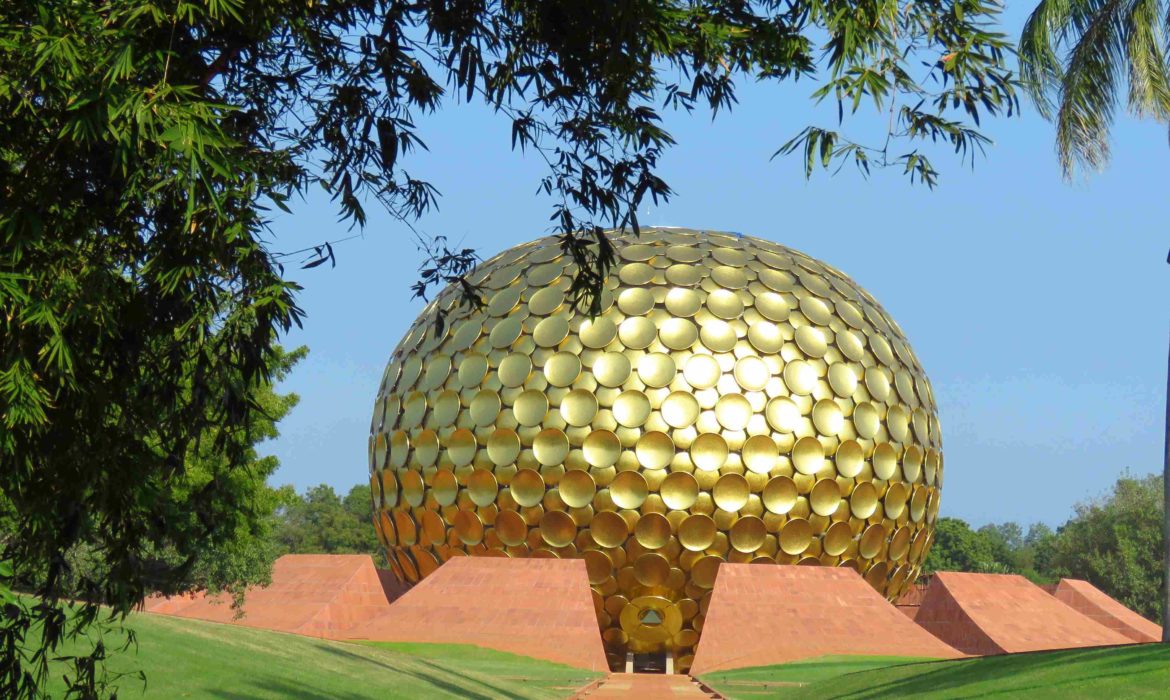 matrimandir in auroville during the Auroville Marathon