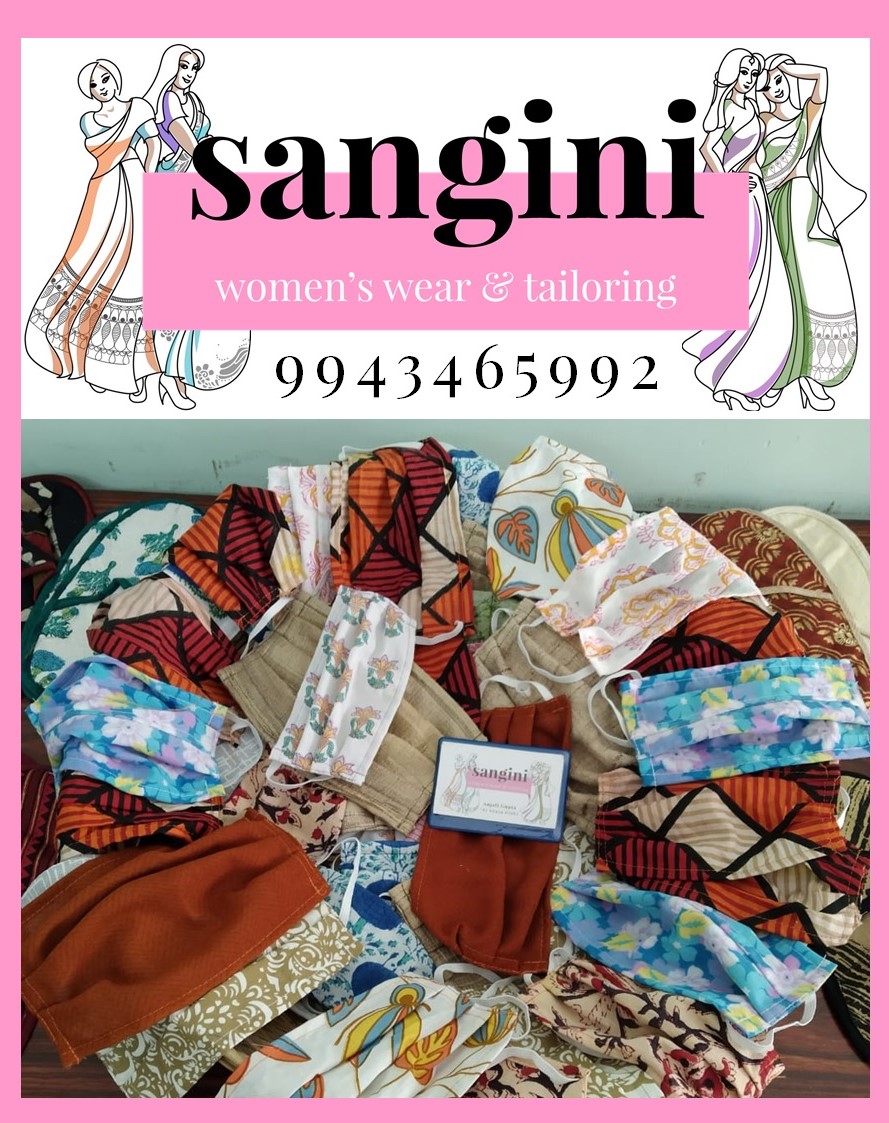 COTTON MASKS WITH STORAGE POUCHES BY SANGINI