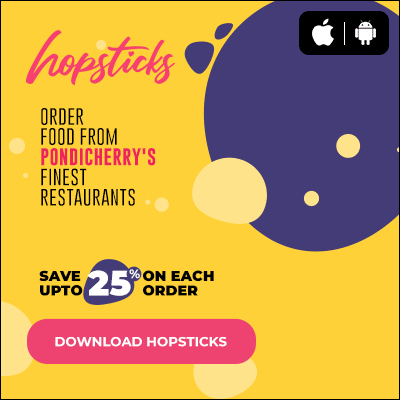 hopsticks app for food delivery , takeaway and food discovery in pondicherry