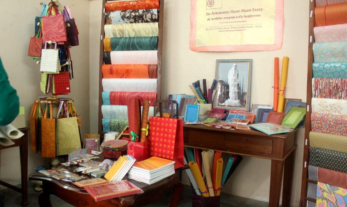 handmade paper by Sri aurobindo paper factory in pondicherry