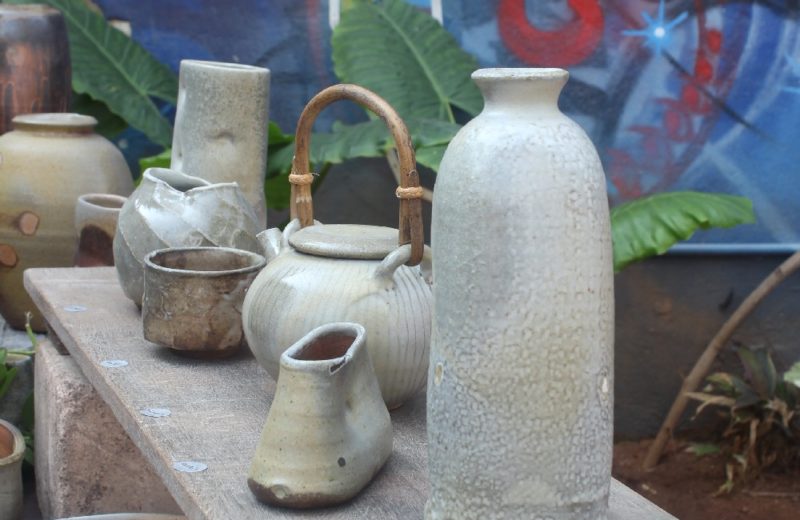 pottery from 30 potters at auroville pottery festival . taken at terrapondy for potters from pondicherry and auroville