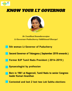 Puducherry Lt Governor Tamilisai Soundararajan