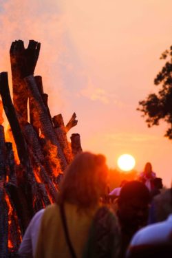 auroville bonfire for auroville birthday will be livestream this year