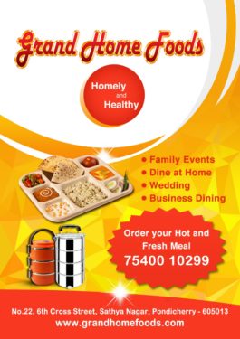 GRAND HOME FOODS HOME DELIVERY MEALS HOME COOKED OVID PATIENTS PONDICHERRY