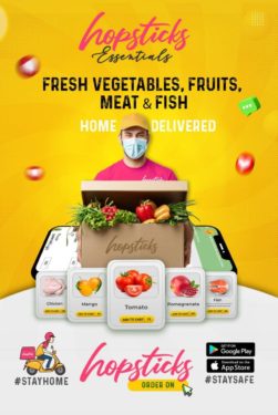 order vegetables, fruits, fish and meat home from Hopsticks