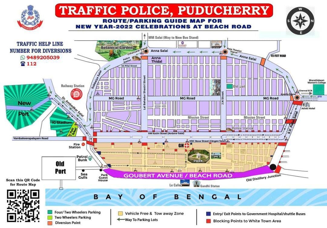 TRAFFIC GUIDELINES FOR NEW YEAR PONDICHERRY