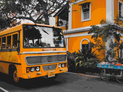 puducherry school bus. pondicherry schools closed for a week