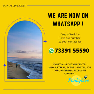 Pondylive on WhatsApp . Contact for information, complaints on civic issues, community building, events