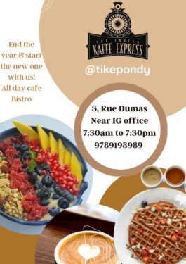 TIKE The Indian Kaffe Express breakfast and lunch in Pondicherry