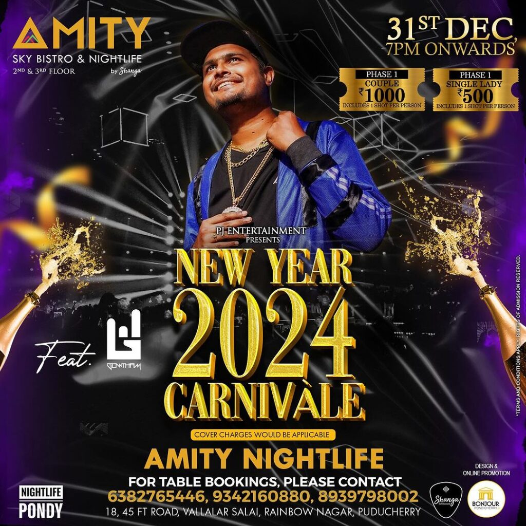 New Year 2024 Carnivale Amity Nightlife Pondicherry