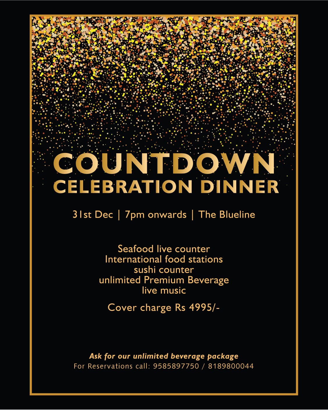 Countdown Celebration Dinner New Year's Eve at Promenade