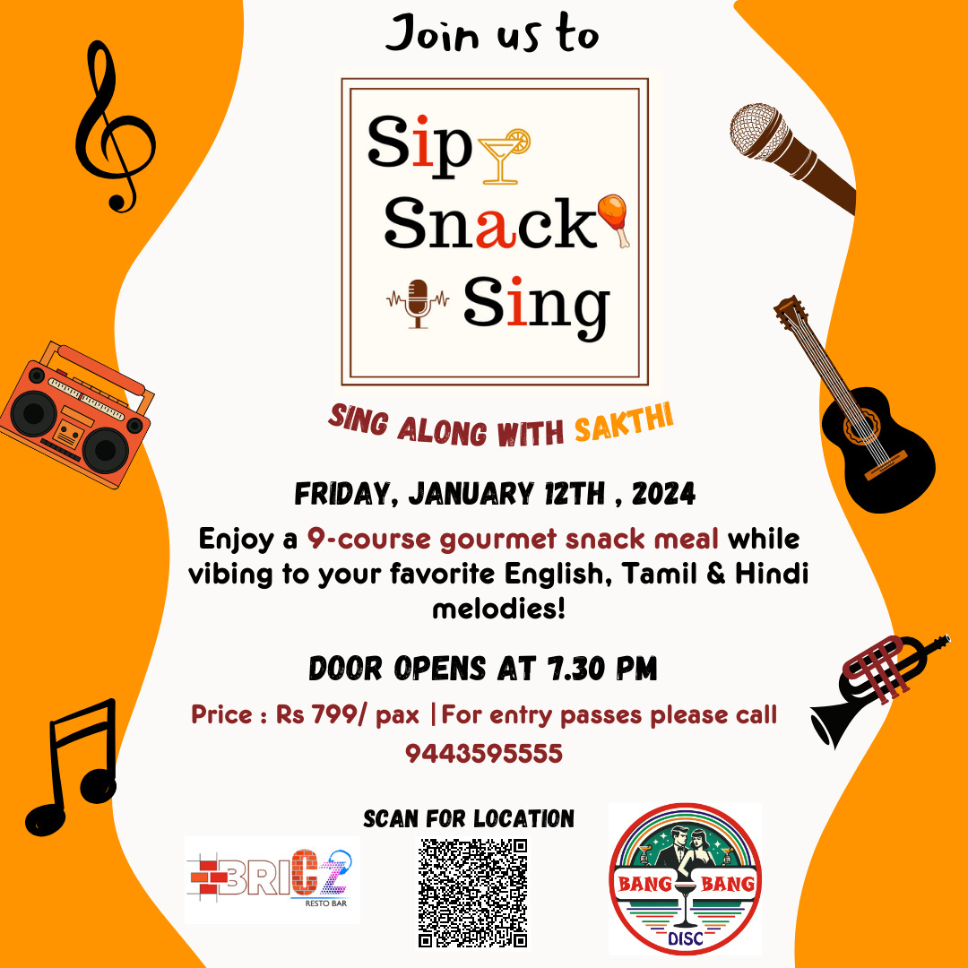 Sip snack and sing along with singer Sakthi