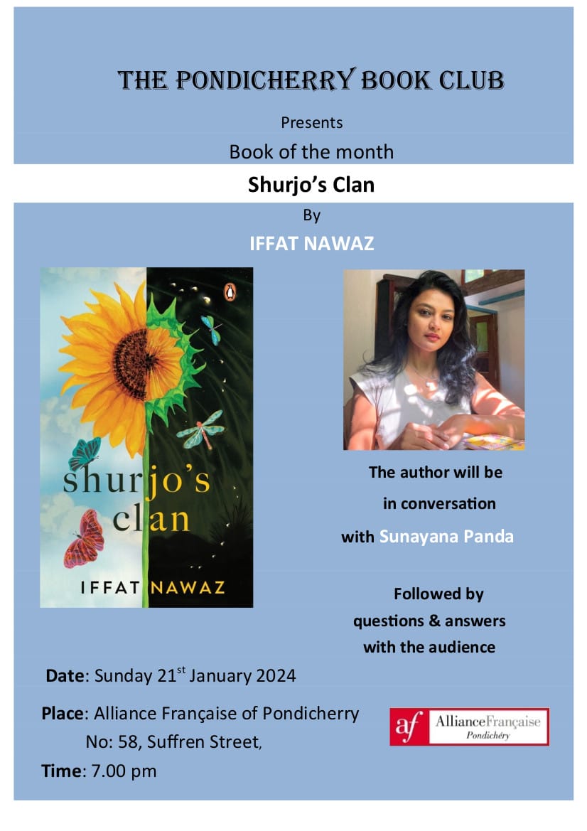 Shurjo's Clan by Iffat Nawaz is book of the month at Pondicherry Book Club