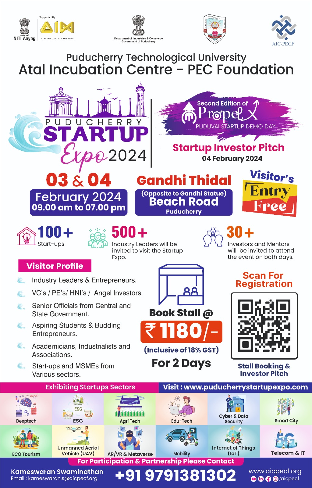 Puducherry Startup Expo 2024 for two days in Pondicherry dedicated to startups