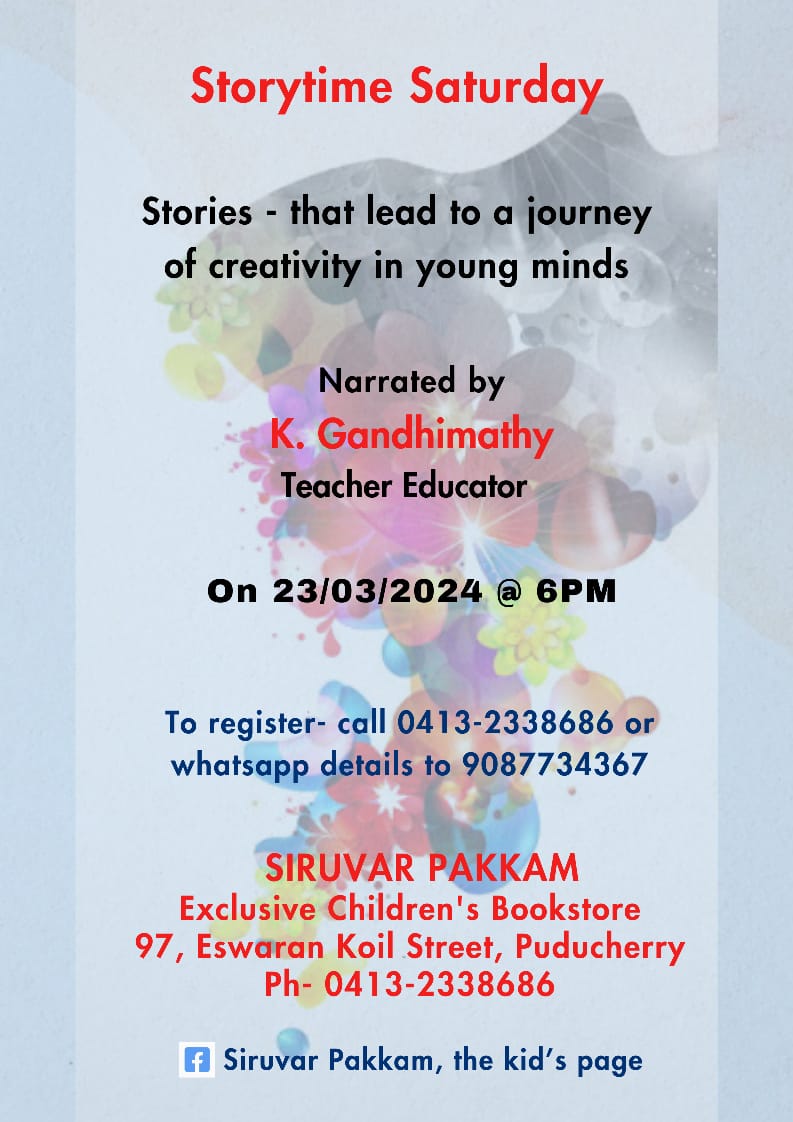 storytime Saturday event for kids at Siruvar pakkam